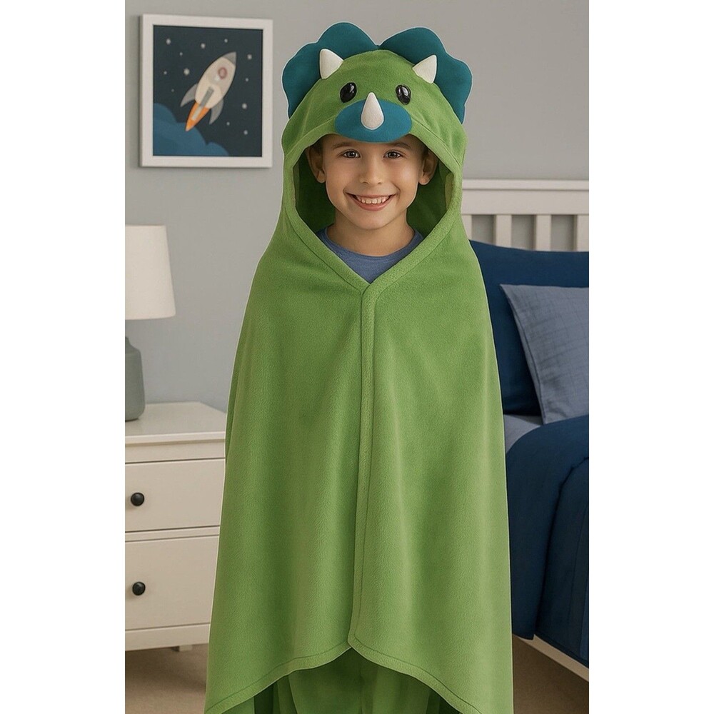 Imaginarium Inc. Oversized Hooded Snuggly Throw Blanket Animal 50x70 Green